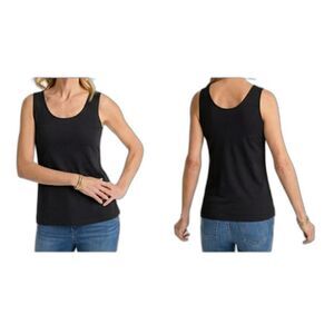 Chico’s SIZE 3 or XL / 16 Scoop Neck Microfiber Tank in BLACK
